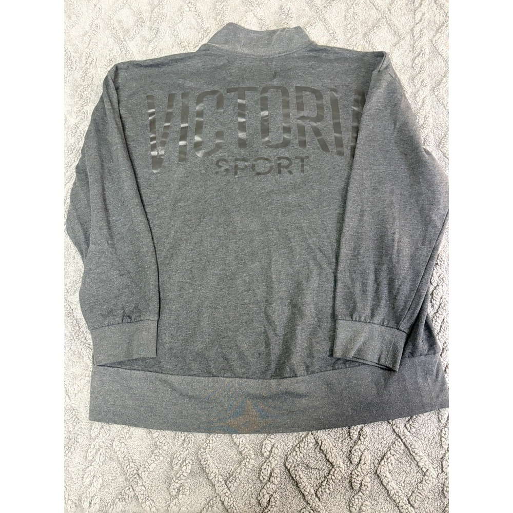 Women's Grey Victoria's Secret 'Victoria Sport' Quarter Zip Sweater size XL - Picture 6 of 6